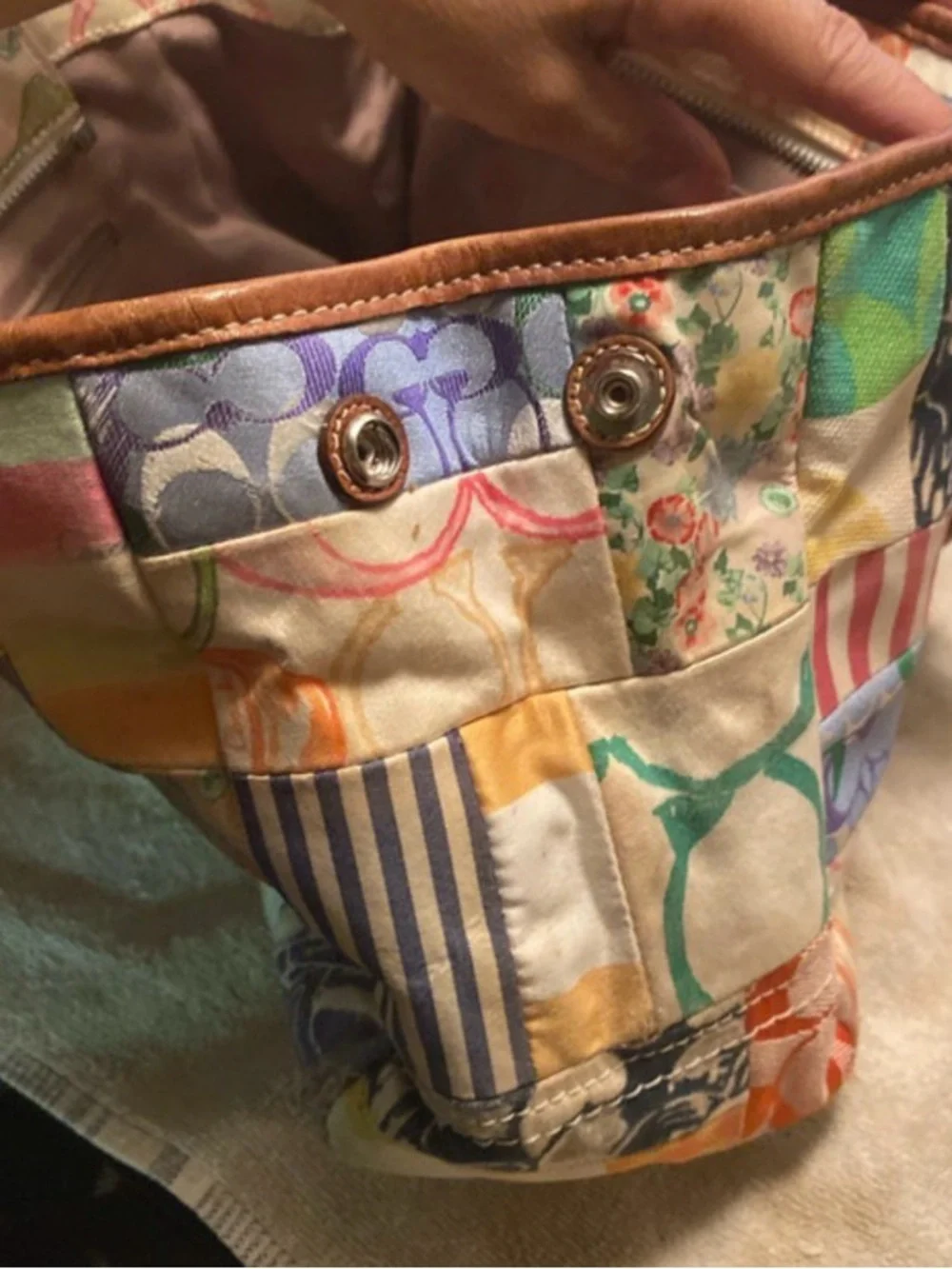 Coach Patchwork Canvas Tote Bag in Multi-Color Vintage